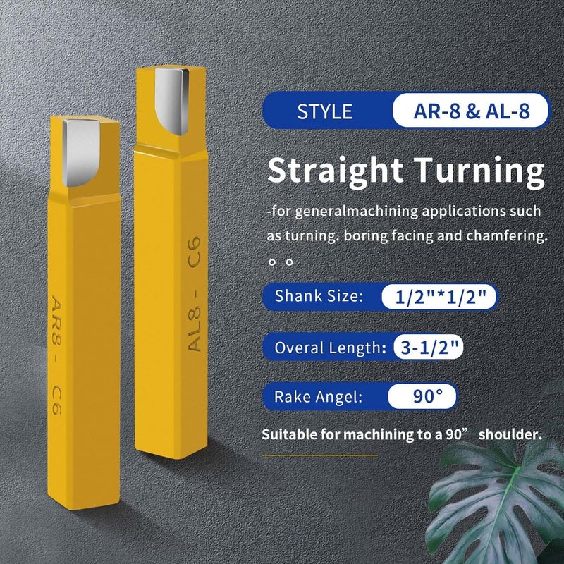 SENDUO Store 20 pc 3/8"Carbide Tip Tipped Cutter Tool,Metal Lathe Cutting Tools for Metal Lathe Turning, Boring, and Chamfering - Image 3